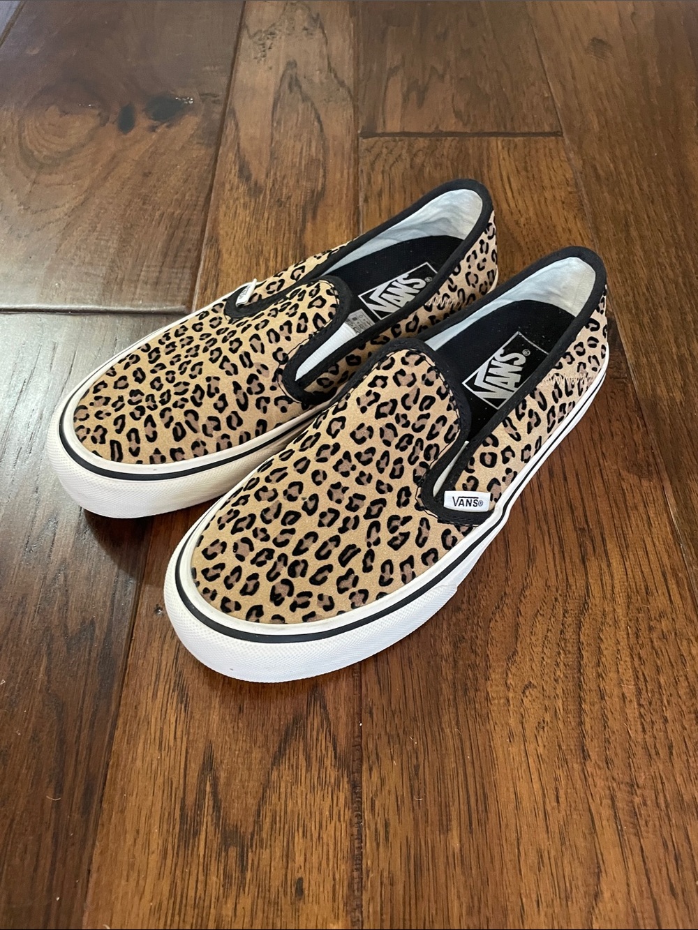 Vans Leopard Print Slip-On in Tan and Black